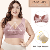Pack of 3: ROSY LIFT BRA –Plus Size Comfort Extra Elastic Wireless Support Lace Bra
