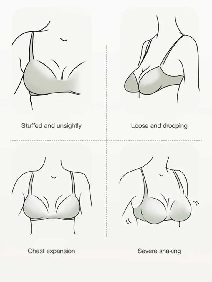 PACK OF 3 Front-Closure Back-Support Minimizer Wireless Bra