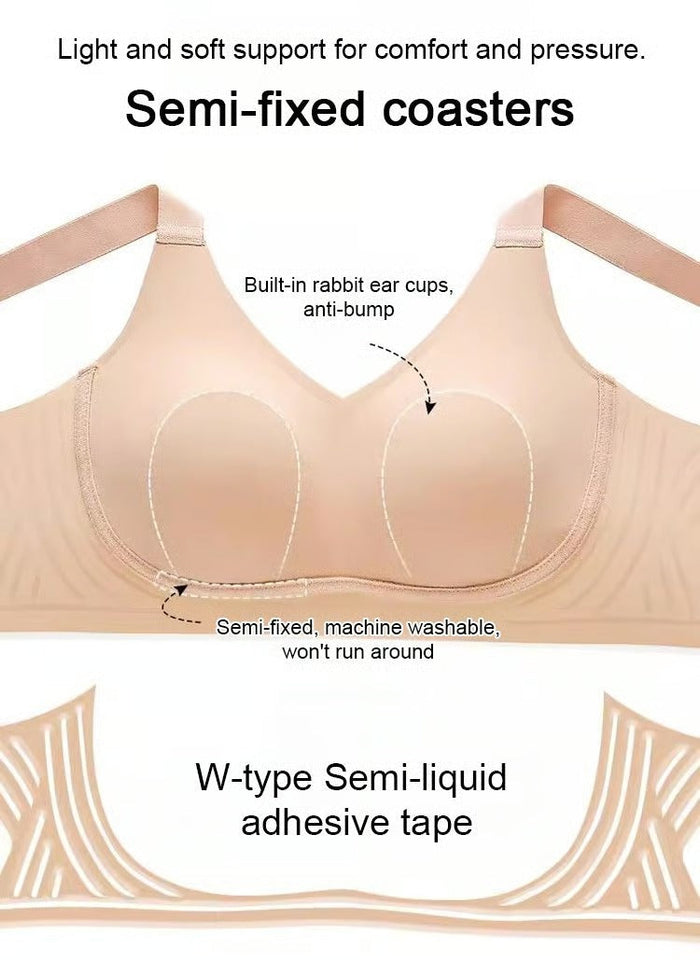 3 Pcs Wire-Free Non-Marking Skin-Friendly Push-Up Bra