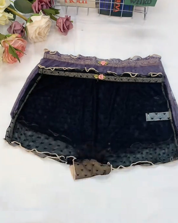 PACK OF 6: Multipack Women's Heart Lace Flower Decoration High Elastic Underwear