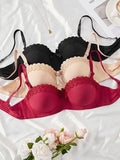 3pcs Sexy Medium Support Underwire Push Up Bras