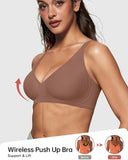 Pack of 3 Seamless Deep V Push-Up Wireless Bra