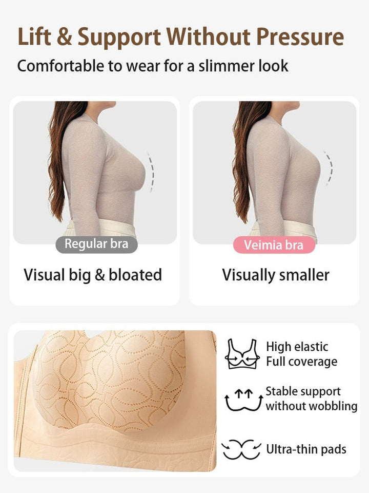 PACK OF 3:  VEIMIA Lifting Minimizer Bra For Big Breasts Anti-sagging, Ultra-thin Cups With Invisible Foundation Color Design