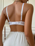 Contrast Lace Push Up Bra,