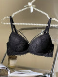 Contrast Lace Push Up Bra,