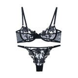 Embroidered Lingerie Set | Sexy Underwear | Black & White Lace Set