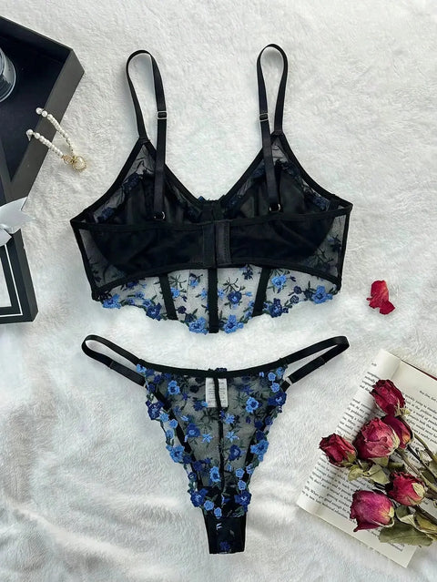 Floral Embroidery Sexy Lingerie Set | Lace Lingerie for Women