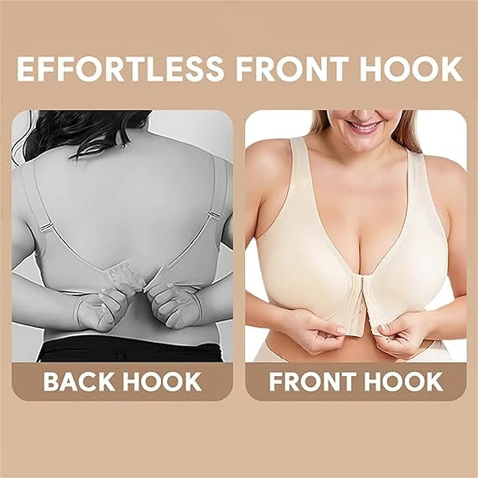 Pack of 3 Seamless Front Buckle Cross Back Shaping Bra