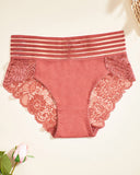 PACK OF 6: Women's Sexy High Waist Tummy Control Seamless Flower Lace Breathable Panties