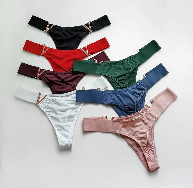 V-Shaped Metal Underwear Sports Waist High Panties for Women's