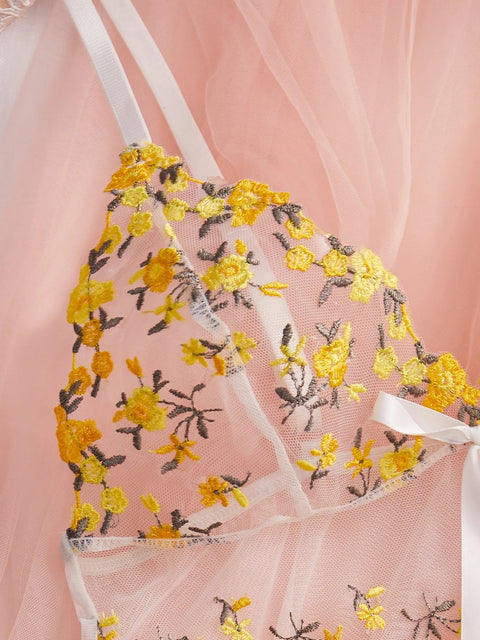 See-Through Lingerie Set with Transparent Nightdress