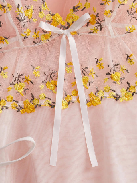 See-Through Lingerie Set with Transparent Nightdress