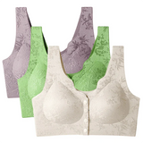PACK OF 3 Comfort Front-Clasp & Wire-Free Seamless Bra
